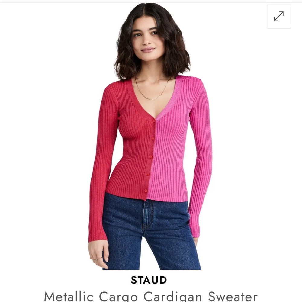 STAUD Shoko Metallic Sweater XS
